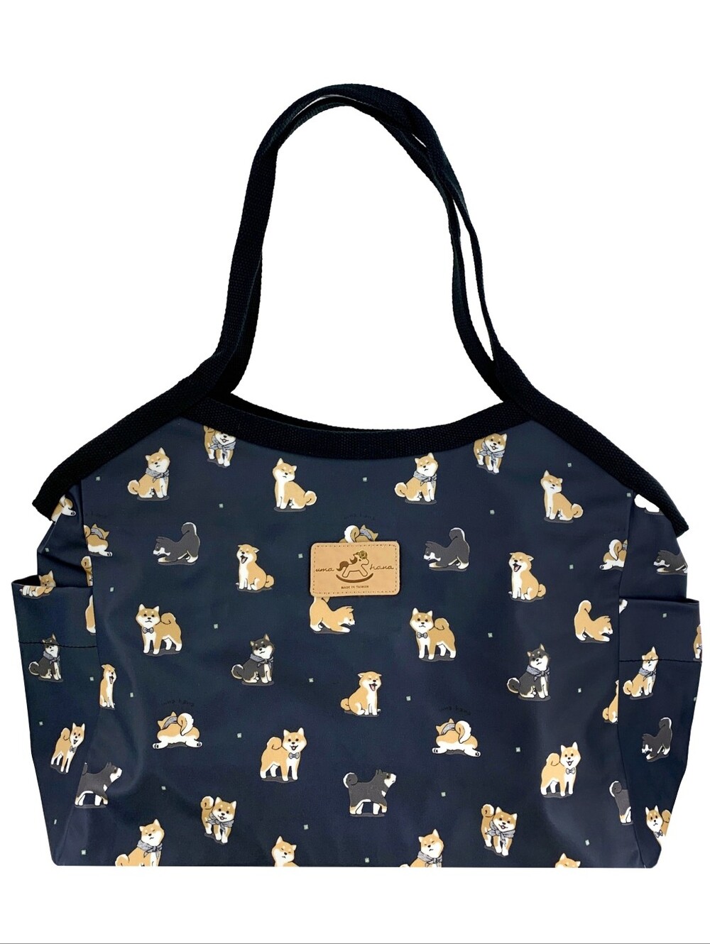 Waterproof Shiba Inu Trapeze Tote Shoulder Bag Cute Handmade Dog Pattern